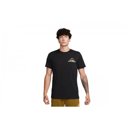Nike Dri-FIT Tee Trail Ανδρικό Κοντομάνικο T-Shirt Μαύρο