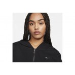 Nike Sportswear Chill Terry Γυναικεία Ζακέτα με Κουκούλα Μαύρη