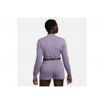 Nike Sportswear Chill Terry Γυναικείο Μακρυμάνικο Crop Top Μωβ