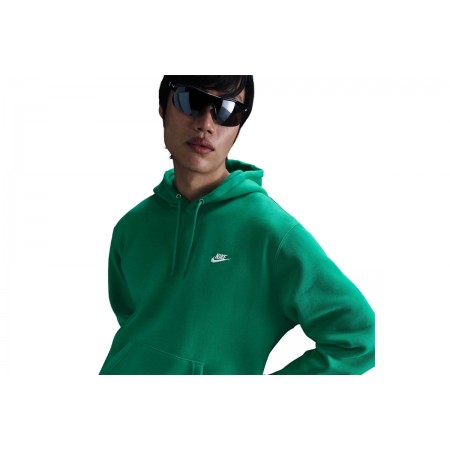 Nike Club Fleece Ανδρικό Φούτερ με Κουκούλα Πράσινο