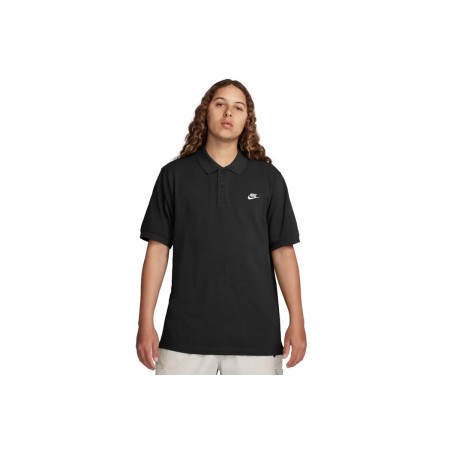 Nike Club Ανδρική Κοντομάνικη Polo Μπλούζα Μαύρη