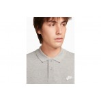 Nike Club Ανδρική Κοντομάνικη Polo Μπλούζα Γκρι