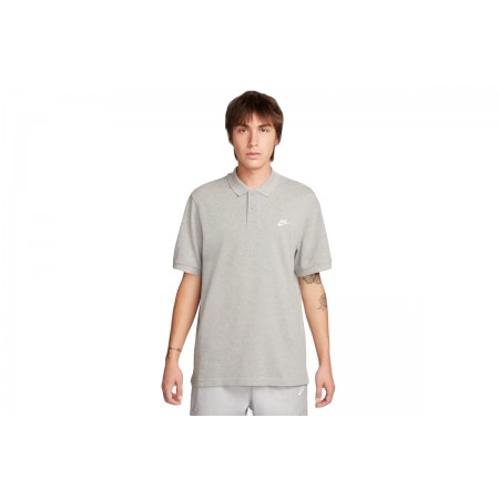 Nike Club Ανδρική Κοντομάνικη Polo Μπλούζα Γκρι