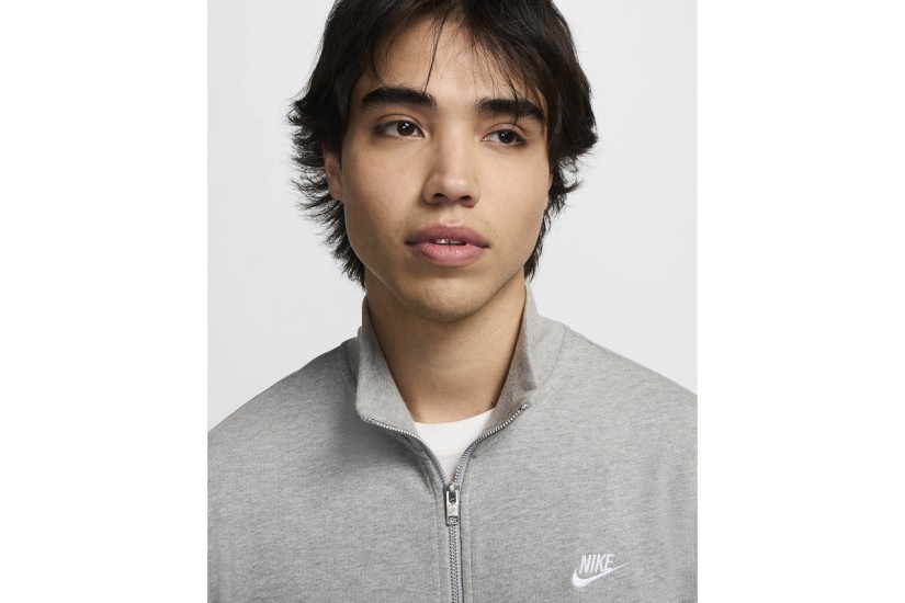Nike Club Ανδρική Πλεκτή Ζακέτα Γκρι