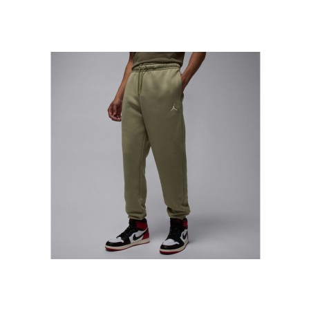 Jordan Brooklyn Fleece Ανδρικό Παντελόνι Φόρμας Χακί