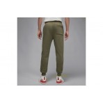 Jordan Brooklyn Fleece Ανδρικό Παντελόνι Φόρμας Χακί