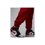 Jordan Brooklyn Fleece Ανδρικό Παντελόνι Φόρμας Κόκκινο