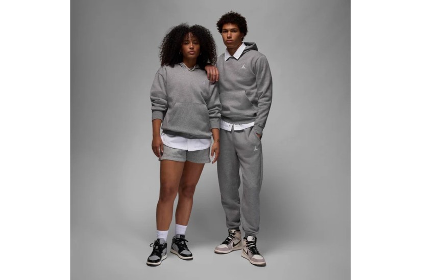 Jordan Brooklyn Fleece Ανδρικό Φούτερ με Κουκούλα Γκρι