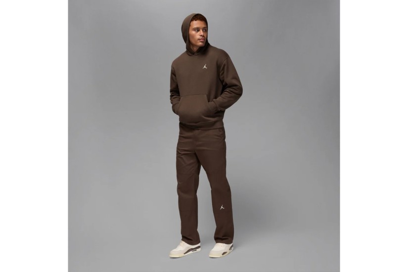 Jordan Brooklyn Fleece Ανδρικό Φούτερ με Κουκούλα Καφέ