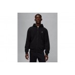 Jordan Brooklyn Fleece Ανδρική Ζακέτα με Κουκούλα Μαύρη