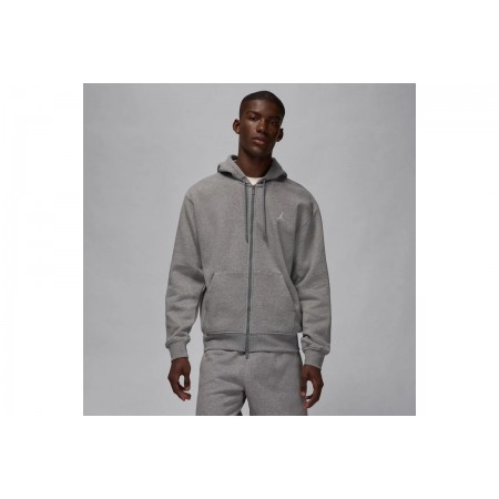 Jordan Brooklyn Fleece Ανδρική Ζακέτα με Κουκούλα Γκρι