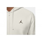 Jordan Brooklyn Fleece Ανδρική Ζακέτα με Κουκούλα Λευκή