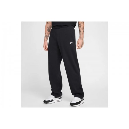 Nike Club Fleece Bungee Ανδρικό Παντελόνι Φόρμας Μαύρο
