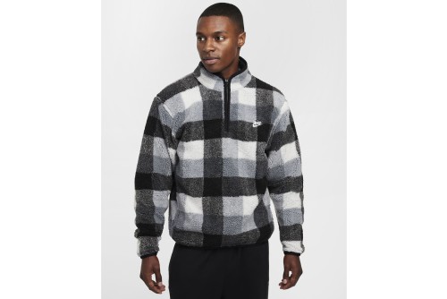 Nike Sportswear Club Winterized Sherpa Μπλούζα Fleece Με Φερμουάρ (FZ0896 010)