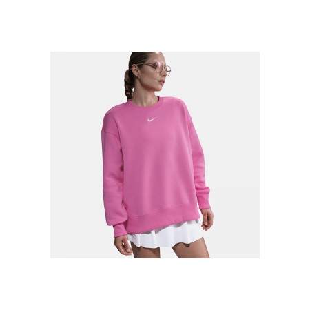 Nike Sportswear Phoenix Fleece Γυναικεία Μακρυμάνικη Μπλούζα Ροζ