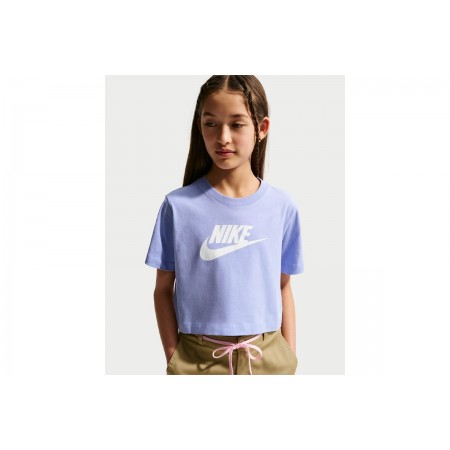 Nike Sportswear Παιδική Κοντομάνικη Crop Top Μπλούζα Λεβάντα