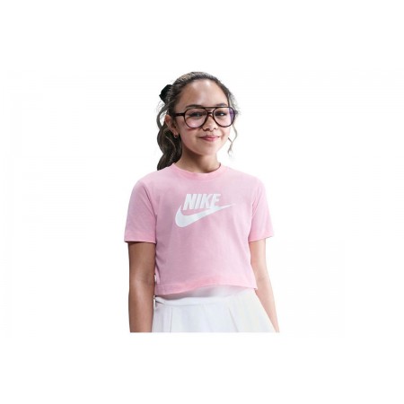 Nike Sportswear Παιδική Κοντομάνικη Crop Top Μπλούζα Ροζ