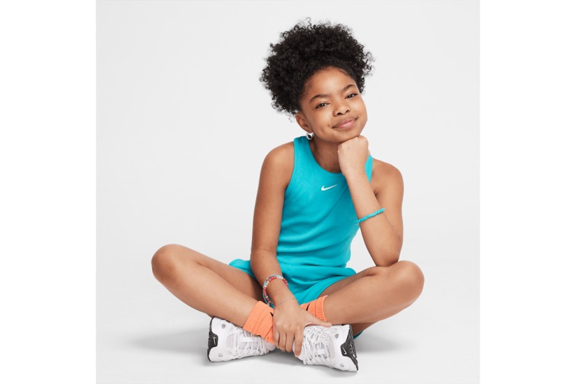 Nike Sportswear Ribbed Παιδική Αμάνικη Μπλούζα Τυρκουάζ