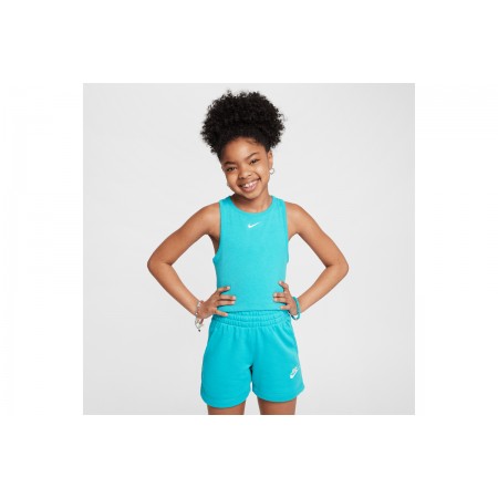 Nike Sportswear Ribbed Παιδική Αμάνικη Μπλούζα Τυρκουάζ