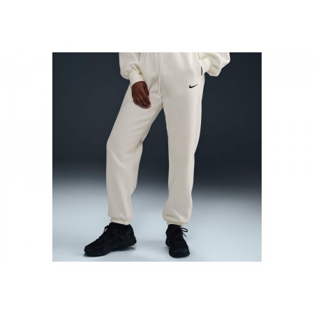 Nike Sportswear Phoenix Fleece Γυναικείο Παντελόνι Φόρμας Εκρού