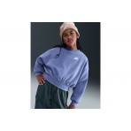 Nike Sportswear Club Fleece Boxy Παιδικό Μακρυμάνικο Φούτερ με Λαιμόκοψη Ίντιγκο