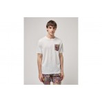 Gianni Lupo Patterened Chest Pocket T-Shirt Ανδρικό (GL658W WHITE)