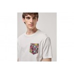 Gianni Lupo Patterened Chest Pocket T-Shirt Ανδρικό (GL658W WHITE)