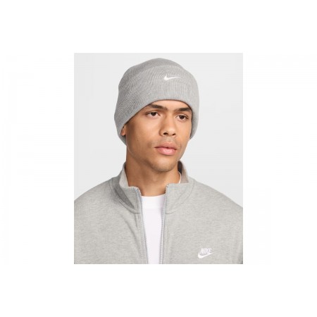 Nike Peak Swoosh Χειμερινό Σκουφάκι Γκρι