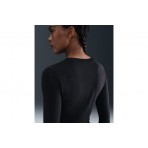 Nike Sportswear Chill Knit Γυναικείο Μακρυμάνικο Crop Top Μαύρο