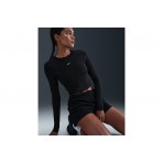 Nike Sportswear Chill Knit Γυναικείο Μακρυμάνικο Crop Top Μαύρο