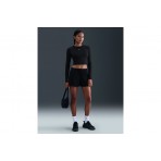 Nike Sportswear Chill Knit Γυναικείο Μακρυμάνικο Crop Top Μαύρο