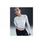 Nike Sportswear Chill Knit Γυναικείο Μακρυμάνικο Crop Top Λευκό