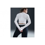 Nike Sportswear Chill Knit Γυναικείο Μακρυμάνικο Crop Top Λευκό