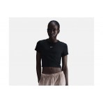 Nike Sportswear Chill Knit Cropped Γυναικείο Κοντομάνικο T-Shirt Μαύρο