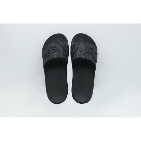 Calvin Klein Nemo - Contoured Emblem Logo Sliders Ανδρικές Παντόφλες Μαύρες
