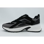 Calvin Klein Knit Mesh Runner Ανδρικά Sneakers Μαύρα, Γκρι Σκούρο, Λευκά