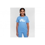 Nike Sportswear Παιδικό Κοντομάνικο T-Shirt Σιέλ, Λευκό