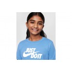 Nike Sportswear Παιδικό Κοντομάνικο T-Shirt Σιέλ, Λευκό