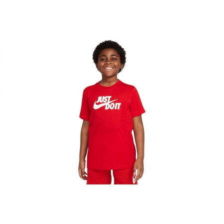 Nike Sportswear Παιδικό Κοντομάνικο T-Shirt Κόκκινο, Λευκό