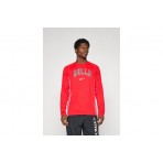 Nike NBA Chicago Bulls Ανδρική Μακρυμάνικη Μπλούζα με Λαιμόκοψη Κόκκινη