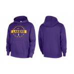 Nike Los Angeles Lakers Ανδρικό Φούτερ με Κουκούλα Μωβ, Κίτρινο