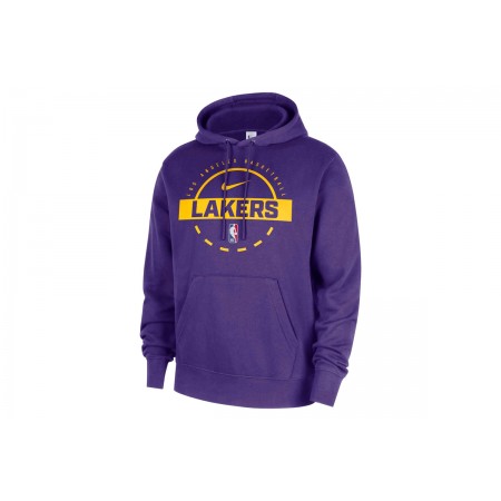 Nike Los Angeles Lakers Ανδρικό Φούτερ με Κουκούλα Μωβ, Κίτρινο