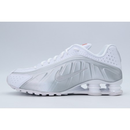 Nike Shox R4 Ανδρικά Sneakers Λευκά, Ασημί