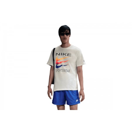 Nike Sportswear 6 Month Swoosh Ανδρικό Κοντομάνικο T-Shirt Εκρού