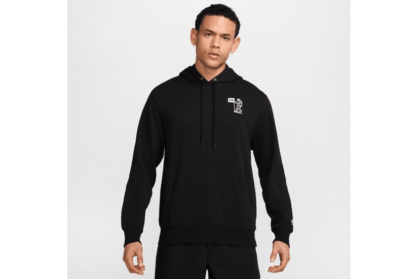 Nike Club French Terry Ανδρικό Φούτερ με Κουκούλα Μαύρο