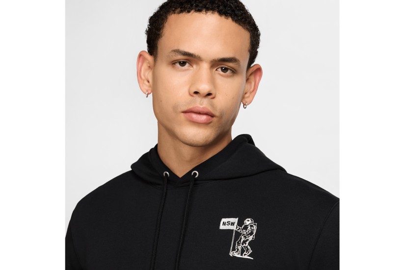 Nike Club French Terry Ανδρικό Φούτερ με Κουκούλα Μαύρο