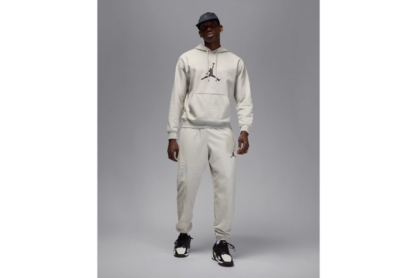 Jordan Sport Crossover Fleece Ανδρικό Φούτερ με Κουκούλα Γκρι