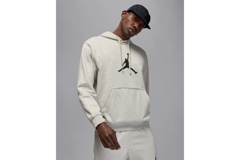 Jordan Sport Crossover Fleece Ανδρικό Φούτερ με Κουκούλα Γκρι