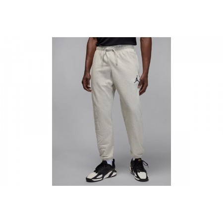 Jordan Sport Crossover Fleece Ανδρικό Παντελόνι Φόρμας Γκρι, Λευκό