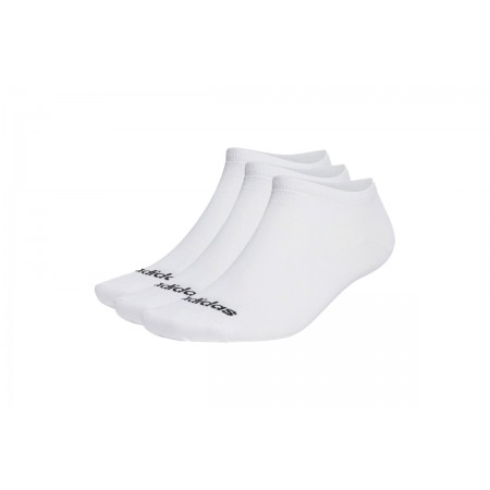 Adidas Performance Thin Linear Κάλτσες Μέχρι τον Αστράγαλο Λευκές 3 Τεμάχια